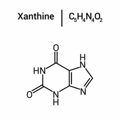 chemical structure of xanthine (C5H4N4O2)