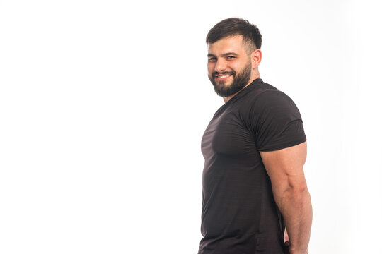 Sportive Man In Black Shirt Showing His Triceps