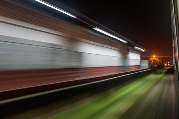 Fototapeta na wymiar Fast moving train