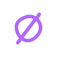 violet empty set or null set symbol in mathematic