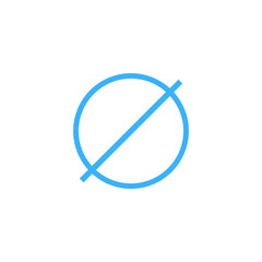 blue empty set or null set or void set. Mathematical symbol of empty set. Vector illustration isolated on white background - obrazy, fototapety, plakaty