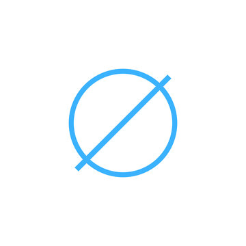 blue empty set or null set or void set. Mathematical symbol of empty set. Vector illustration isolated on white background