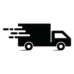 fast delivery icon on white background