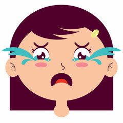girl crying face cartoon cute