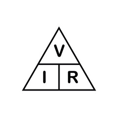 ohm's law triangle on white background