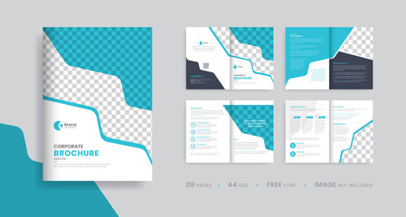 Brochure template multipage layout design, modern company profile corporate business brochure editable template layout