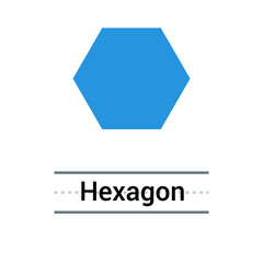 blue hexagon geometric shape for preschoolers