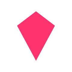 2D kite shape in mathematics. Red kite shape drawing for kids isolated on white background