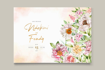 watercolor summer floral and leaves background card set