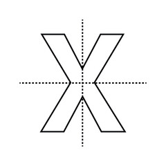 lines of symmetry in X letter shape