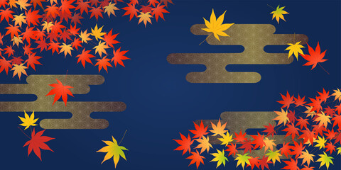 紅葉のイメージ背景（2：1）_ベクターイラスト