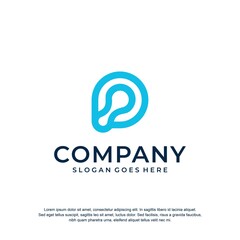 Fototapeta premium molecule logo initial p premium vector