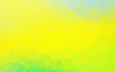 Fototapeta na wymiar Light Green, Yellow vector blurry triangle pattern.