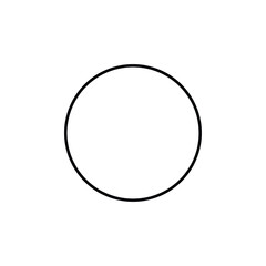 2D circle shape in mathematics. Black circle shape drawing for kids isolated on white background