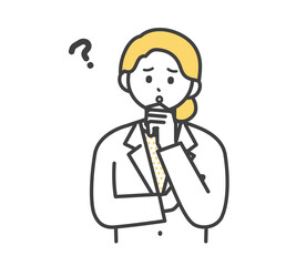 医療従事者の表情とジェスチャーのイラスト素材