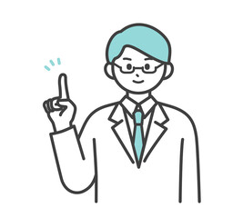 医療従事者の表情とジェスチャーのイラスト素材