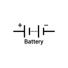 electronic symbol of battery vector illustration