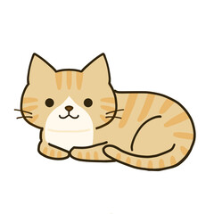 Obraz premium くつろぐシンプルなハチワレ茶トラ猫