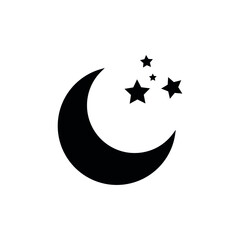 black crescent moon icon vector illustration