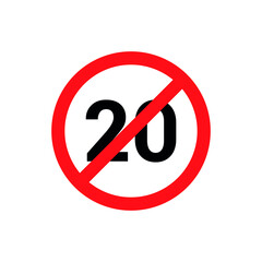 20 Twenty plus round sign vector illustration isolated on white background