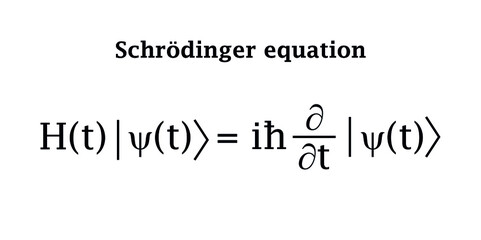 Schrödinger equation formula. Quantum mechanics - obrazy, fototapety, plakaty