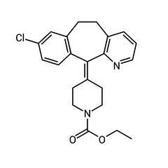 chemical structure of Loratadine (C22H23ClN2O2)