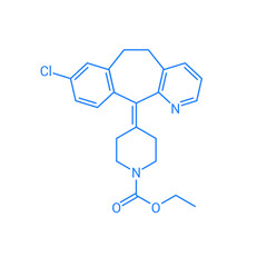 chemical structure of Loratadine (C22H23ClN2O2)