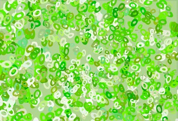 Light Green vector background with bubbles.