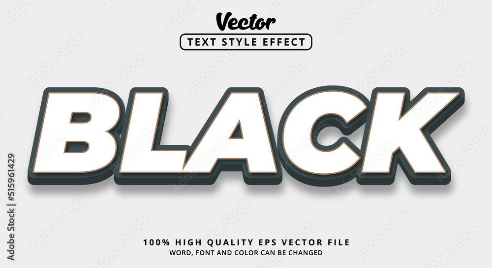 Poster editable text effect, black text with modern style