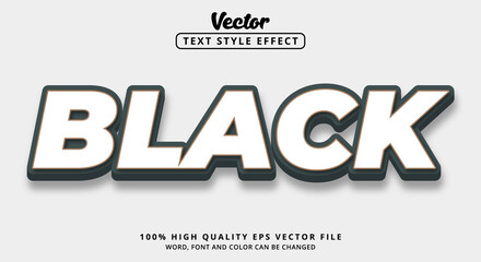 Editable text effect, Black text with modern style