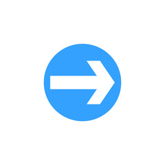 blue turn right sign. Traffic sign vector illustration