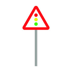 traffic signals signs with pole. traffic sign vector illustration