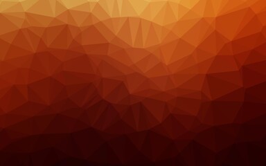 Dark Red, Yellow vector shining triangular pattern.