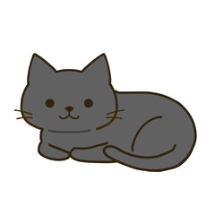 くつろぐシンプルな黒猫