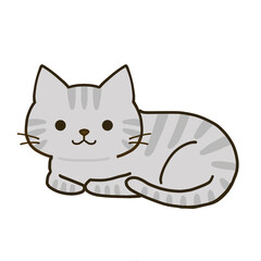 くつろぐシンプルなサバトラ猫