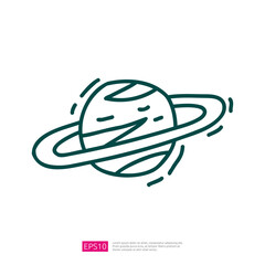 Ring Planet Saturn Doodle Icon