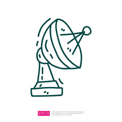 Satellite antenna vector doodle icon