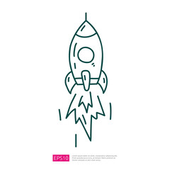 Rocket ship Vector doodle icon