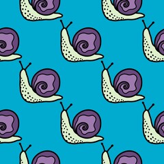 Kids seamless snails pattern for wallpaper and fabrics and textiles and packaging and gifts and wrapping paper