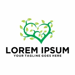 Love tree leaf modern logo