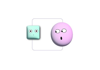 Pastel 3D cartoon Gesicht 