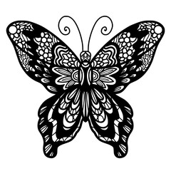Butterfly doodle, Butterfly zentangle