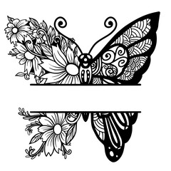 Butterfly doodle, Butterfly zentangle
