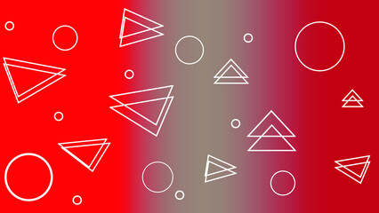 Abstract background color red and gray with white triangle.