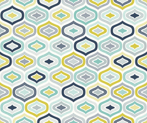 seamless ogee pattern, modern creative childish dots abstract background. Retro geometric colorful design. - 515968443