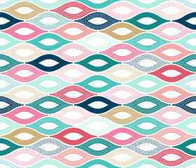 Seamless playful dots pattern, cute abstract ogee background - 515968447