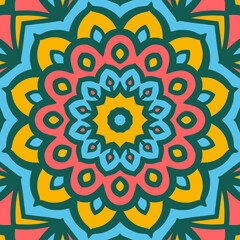 abstract flower mandala tile or scarf vector design element