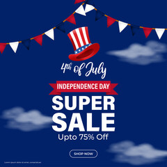 Vector illustration for US Independence Sale banner