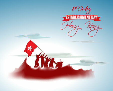 Vector illustration for Hongkong Establishment Day - Powered by Adobe