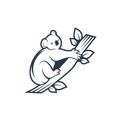 Koala line art logo illustration vector template